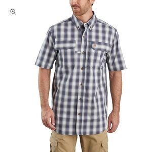 Carhartt NWT Men’s Force Relaxed Fit Short Sleeve Button Front Plaid Shirt